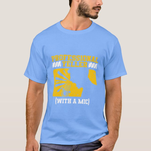 Sports Announcer Commentator Professional Yeller f T Shirt (Framsida)