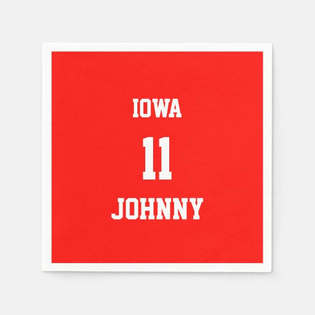 Sports Anpassningsbar Candy Apple Red Papper Napki Pappersservett (Framsidan)