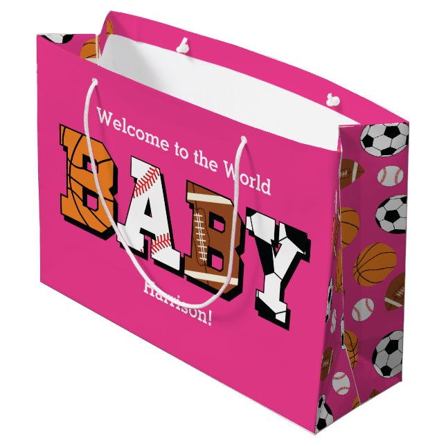 Sports Baby Shower Rosa Girl (Baksidan Vinklad)