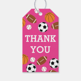 Sports Baby Shower Rosa Girl Presentetikett