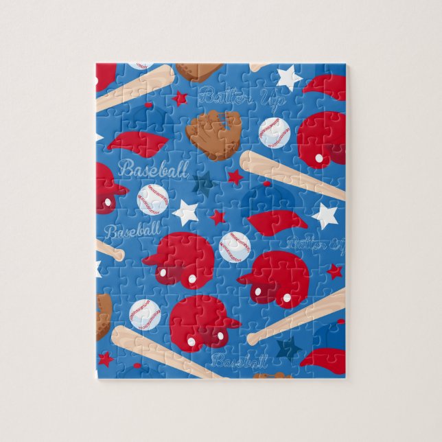 SPORTS Baseball Fläkt Idrottsman Mönster Pussel (Vertikal)