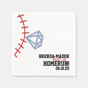 Sports Baseball Homerun Glitter Bröllopsdusch Pappersservett