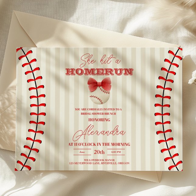 Sports Baseball Homerun Möhippa Inbjudningar (Skapare uppladdad)