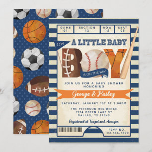 Sports Biljett Baby Shower-inbjudan Inbjudningar