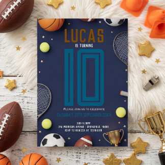 Sports Birthday Party for Kids Invitation Inbjudningar