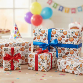 Sports Boll Wrapping Papper - Basketboll, Fotboll, Presentpapper