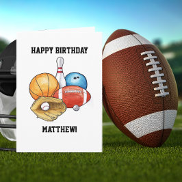 Sports Bollar Personlig Birday Card Kort
