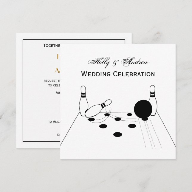 Sports Bowling Ball and Stift-inbjudan Inbjudningar (Fram/baksida)