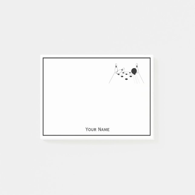 Sports Bowling Ball and Stift Notes Post-it Block (Framsida)