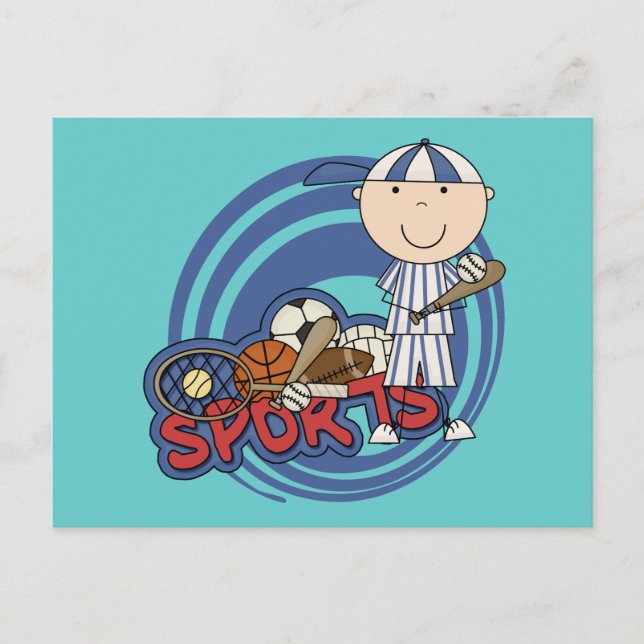 Sports Boy - Baseball Tshirts och presenter Vykort (Framsida)