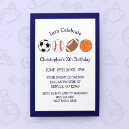 Sports Boy Birthday Inbjudningar