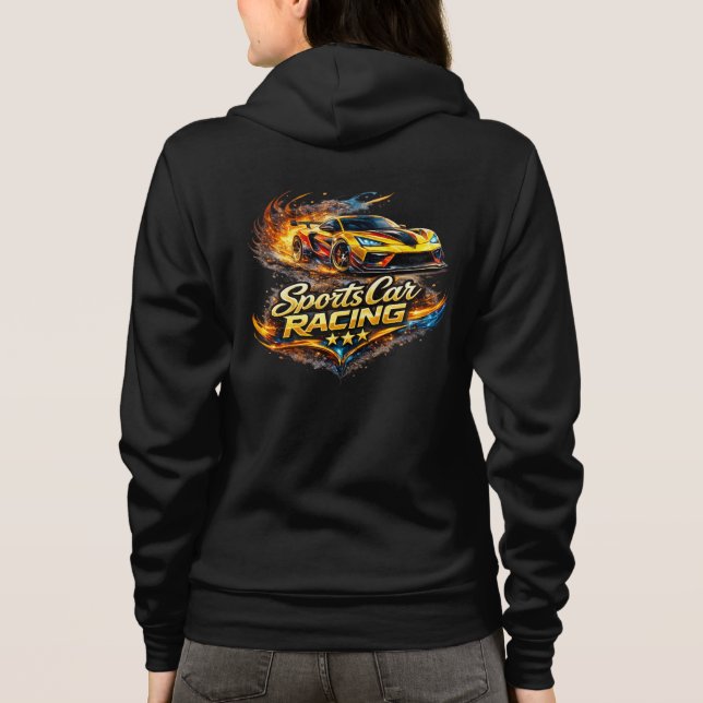 Sports Car Racing Fire Speed Graphic Design T Shirt (Baksida)