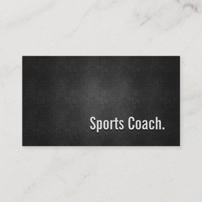 Sports Coach Coola Black Metall Simplicit Visitkort (Framsida)