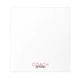 Sports COACH NAMN Team färg Modern Office Anteckningsblock