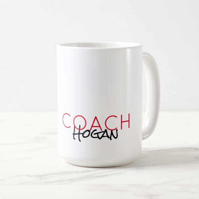Sports COACH NAMN Team färg Modern tack-gåva Kaffemugg (Framsida höger)