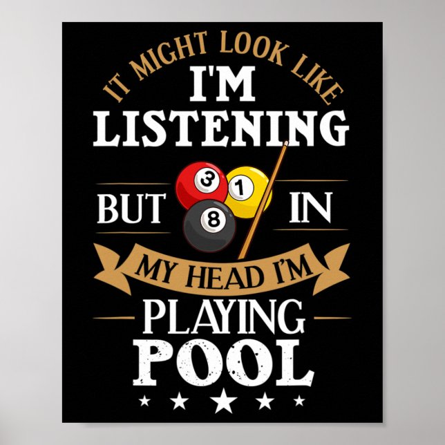 Sports Competit för Billiards Snooker Bassäng Poster (Framsidan)