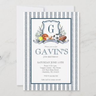 Sports Crest Birthday Invitation Inbjudningar