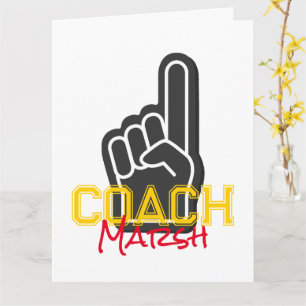 Sports Finger COACH NAMN Team Färg #1 Tack Kort