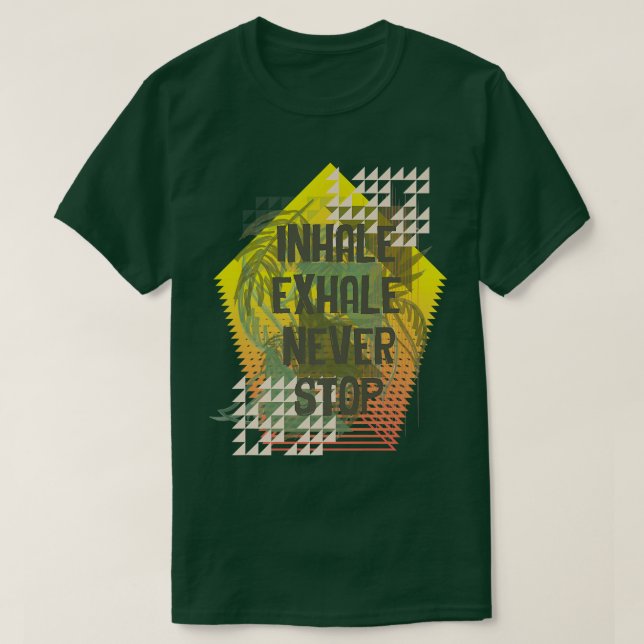Sports Fitness Workout Gym Inhale Ehale Yoga Medit T Shirt (Design framsida)