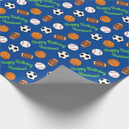 Sports Födelsedagsfest Kids Cute Presentpapper