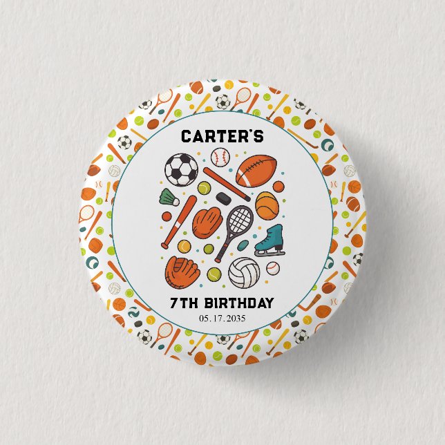 Sports Game Time All-Star Birthday | Kids Sport Knapp (Framsida)