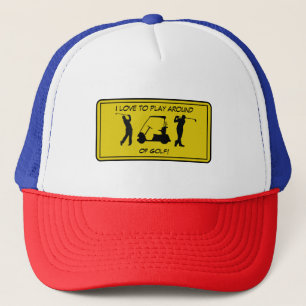 Sports Golf Black Silhouette Truckerkeps
