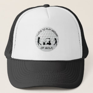 Sports Golf Boll Black Silhouette Femalet Keps