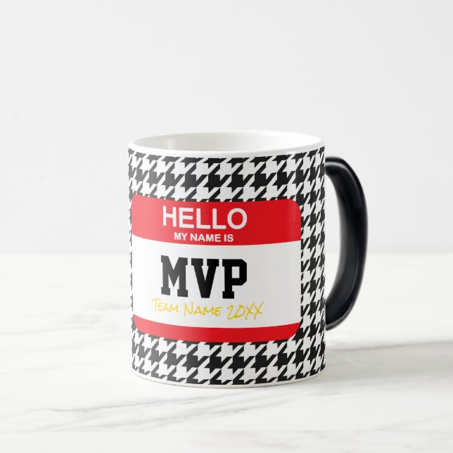 Sports Hej My Namn är MVP Houndstooth Team År Magisk Mugg (Framsida höger)
