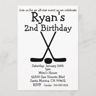 Sports Hockey Birthday Ice Hockey-inbjudningar Inbjudningar