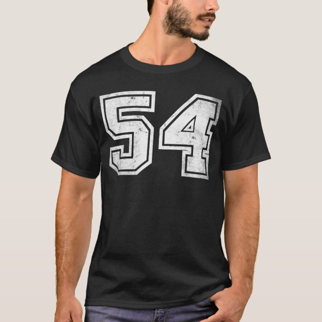 Sports Jersey Birthday Age Lucky Nummer #54 T Shirt (Framsida)