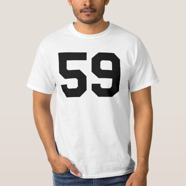 Sports Jersey Black Favorite Lucky Number #59 T Shirt (Framsida)