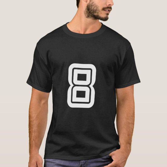 Sports Jersey Favorite Lucky Number 8 T Shirt (Framsida)