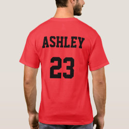 Sports Jersey Number och Namn Red Personlig T Shirt