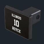 Sports Jersey Personalizable Smoky Black Dragkroksskydd<br><div class="desc">Sports Jersey Team Namn Player Namn Player nummer Stil Trailer Hitch Lock Black Sports Customized - Sports Jersey Personalizable Anpassningsbar Keepsak Sports Theme Gift Idea för spelare,  tränare,  lagkamrater och Sportfantaster av alla åldrar</div>