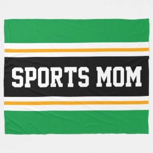 SPORTS MAMMA Roligt Athletic Grönt Gult Black Rand Fleecefilt