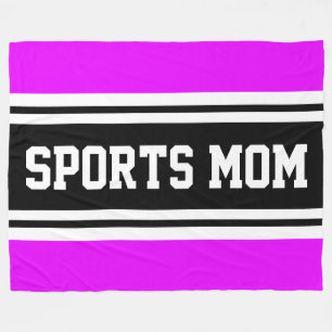 SPORTS MAMMA Roligt Athletic Rosa Black White Rand Fleecefilt
