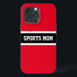 SPORTS MAMMA Roligt Bright Red Black White Rand<br><div class="desc">Den här skarpa,  roligt och sportetiska designen har atletisk SPORTS MAMMA-text inuti ett stort svart vågrät i mitten av rand som skisseras i vitt streck mellan närliggande ljusröda ränder. Texten kan vara personlig.</div>