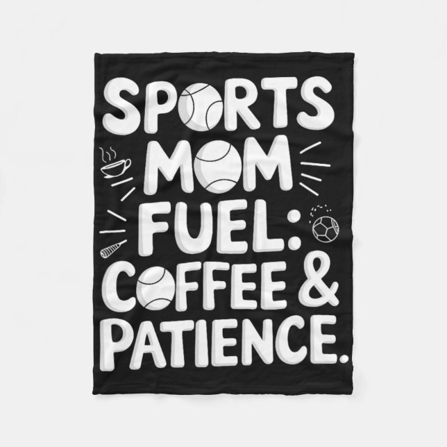 Sports Mom Fuel Coffee Patience Sell Softll  Fleecefilt (Framsidan)