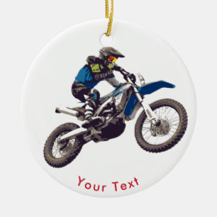 SPORTS Motocross Stunt Rider Julgransprydnad Keramik
