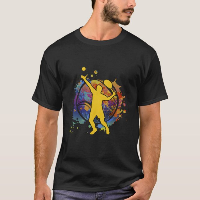 Sports None Tennis Player Tennis Boll T Shirt (Framsida)