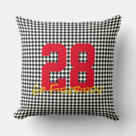 Sports NUMBER Checkerboard Go TEAM NAMN! Roligt Kudde