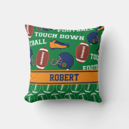 SPORTS Personalize Football Mönster for Man Cave Kudde