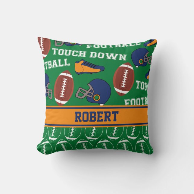 SPORTS Personalize Football Mönster for Man Cave Kudde (Framsida)
