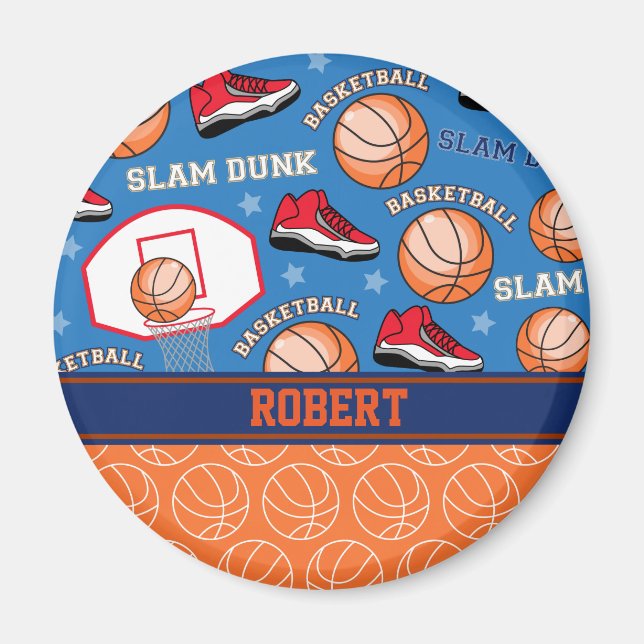 SPORTS Personalize Namn Basketball Fläkt Roligt Mö Magnet (Framsidan)