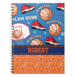 SPORTS Personligt Namn Basketbollsfanmönster Anteckningsbok