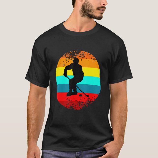 Sports Player Silhouette Graphic Decor Thned Hock T Shirt (Framsida)