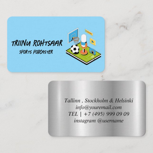 Sports Podcaster Visitkort (Fram/baksida)