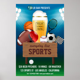 Sports Pub, händelsemeddelande - lägg till logotyp Poster