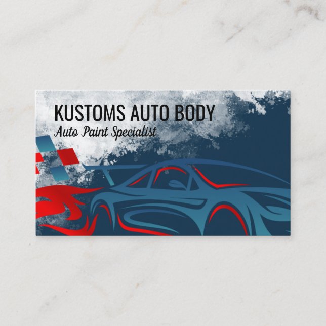 Sports Racing Car | Auto Body Shop Visitkort (Framsida)