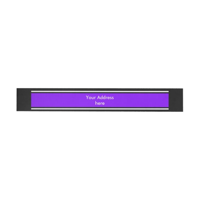 SPORTS RAND - Violet Black White + din text Etikettband (Individuell)